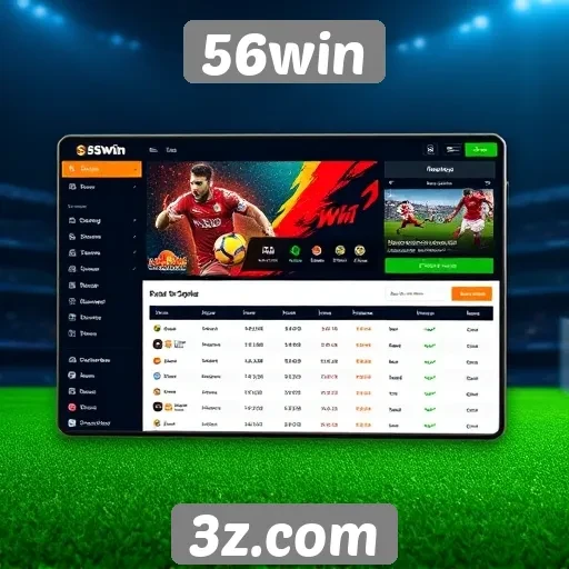 Experiência do usuário na interface do 56win